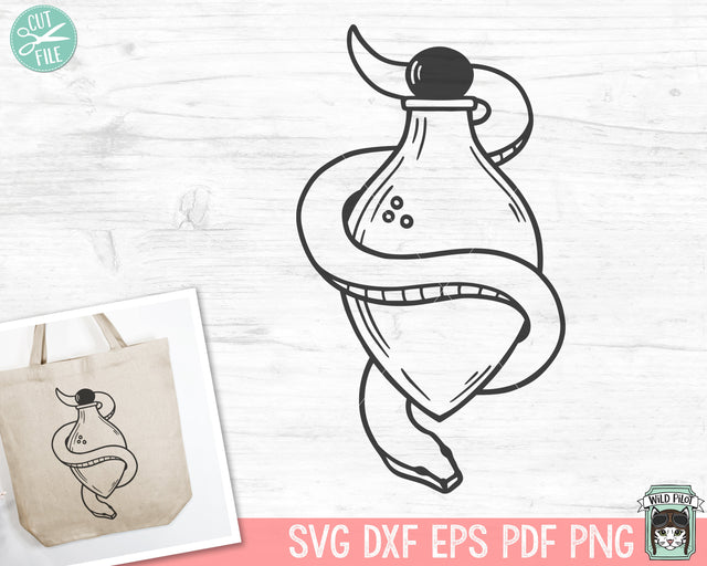 Snake SVG, Potion Bottle SVG, Animal svg, Snake Clipart, Halloween SVG, Mystical svg, Witchy svg, Witchcraft svg, Reptile svg SVG Wild Pilot 