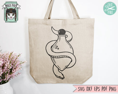 Snake SVG, Potion Bottle SVG, Animal svg, Snake Clipart, Halloween SVG, Mystical svg, Witchy svg, Witchcraft svg, Reptile svg SVG Wild Pilot 