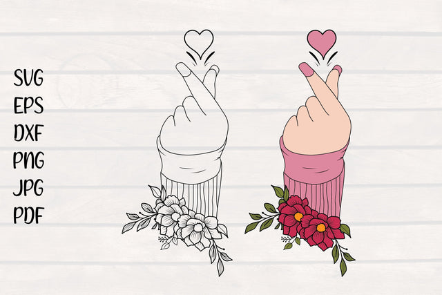 Snapping Heart SVG, Snapping Hand, Floral Snapping Hand SVG SVG SmmrDesign 