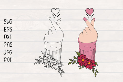 Snapping Heart SVG, Snapping Hand, Floral Snapping Hand SVG SVG SmmrDesign 
