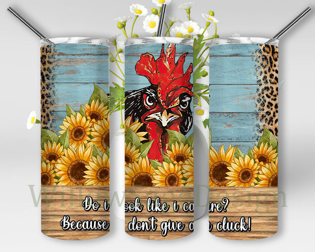 Snarky Chicken Don't Give a Cluck and Blank Sublimation Design, Chicken Tumbler Wrap Seamless Designs Sublimation WillowSageDesign 