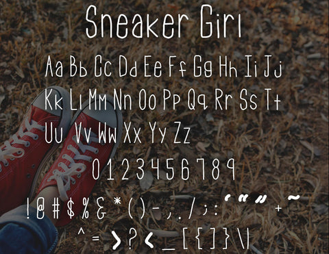 Sneaker Girl Font Design Shark 