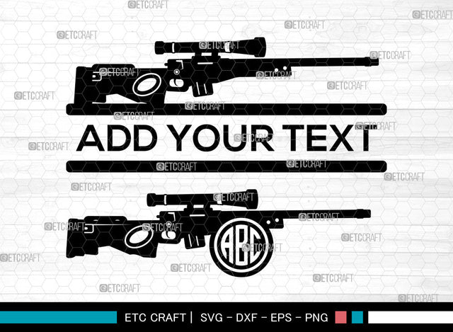 Sniper Rifles Monogram SVG, Sniper Rifles SVG, Split Monogram Svg, Tikka Sniper Rifle Svg, Barrett Mrad Svg, Telescopic Scope Svg, Sniper Rifles SVG ETC Craft 