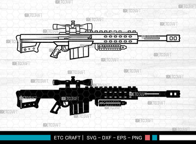 Sniper Rifles SVG, Sniper Rifles SVG, Arctic Warfare Magnum Svg, Tikka Sniper Rifle Svg, Barrett Mrad Svg, Telescopic Scope Svg, Sniper Rifles SVG ETC Craft 