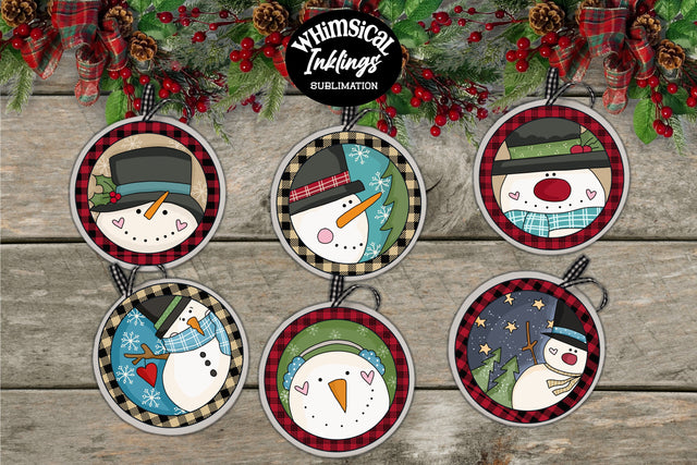 Snow Daze Ornaments Sublimation Whimsical Inklings 