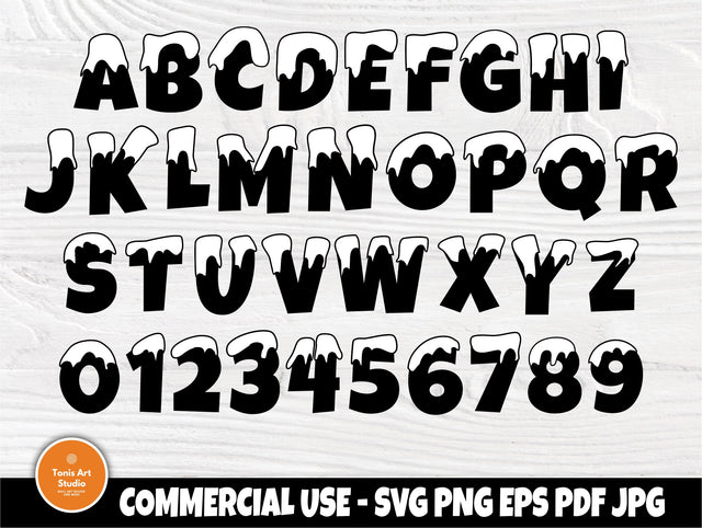Snow Font SVG | Winter Alphabet | Christmas Svg | Winter Letters | Snow Monogram | Svg Files for Cricut and Silhouette | Snow Letters Svg SVG TonisArtStudio 