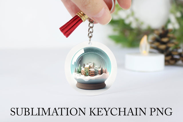 Snow Globe Keychain PNG. Keychain Sublimation Sublimation Olga Terlyanskaya 