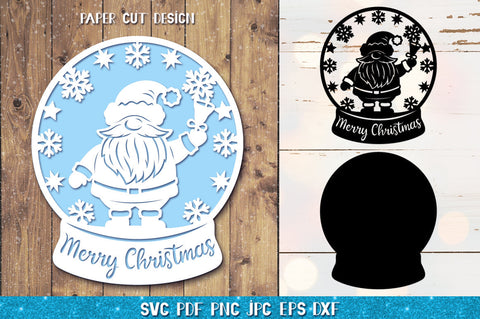Snow Globe Paper Cut Bundle SVG | Christmas Ornament SVG goodfox86 
