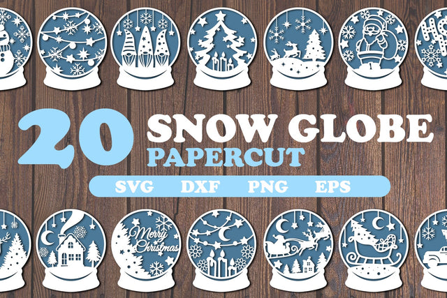 snow globe papercut SVG dadan_pm 