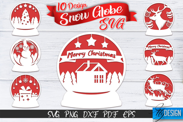 Snow Globe SVG. Christmas Snow Globe SVG. 3D Layered SVG. Crystal Ball SVG SVG Fly Design 