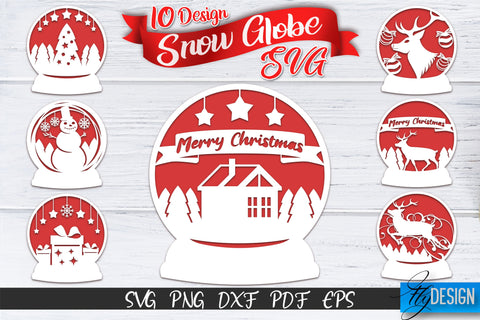 Snow Globe SVG. Christmas Snow Globe SVG. 3D Layered SVG. Crystal Ball SVG SVG Fly Design 