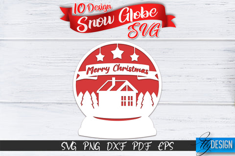 Snow Globe SVG. Christmas Snow Globe SVG. 3D Layered SVG. Crystal Ball SVG SVG Fly Design 