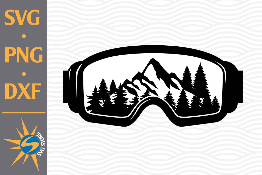 Snow Goggles Mountain SVG, PNG, DXF Digital Files Include - So Fontsy