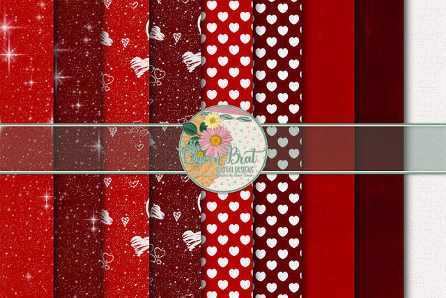 Snow In Love With You Background Papers Digital Pattern QueenBrat Digital Designs 
