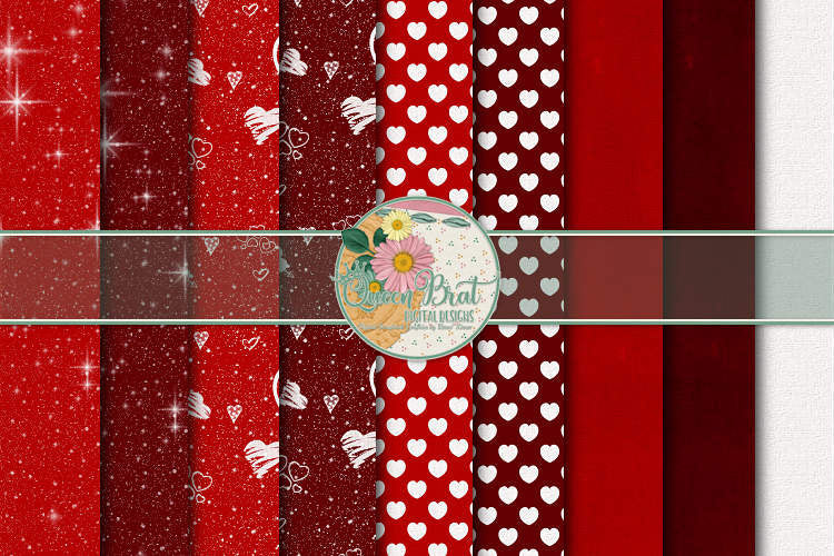 Snow In Love With You Background Papers Digital Pattern QueenBrat Digital Designs 