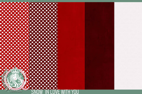 Snow In Love With You Background Papers Digital Pattern QueenBrat Digital Designs 