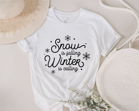 Snow is Falling Winter is Calling svg, Snowflakes Sign Svg, Welcome Winter svg, Snow svg, Holidays svg, Cold svg, Winter svg, png dxg eps SVG Fauz 