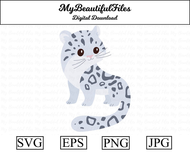 Snow Leopard - Animal SVG MyBeautifulFiles 