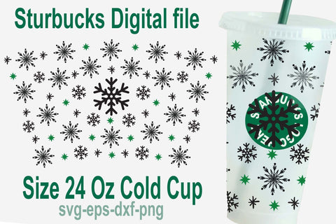 Snow Starbucks cold cup svg, 24 Oz cold cup, Starbuck cold cup svg, Funny Christmas drink warp svg SVG Isabella Machell 