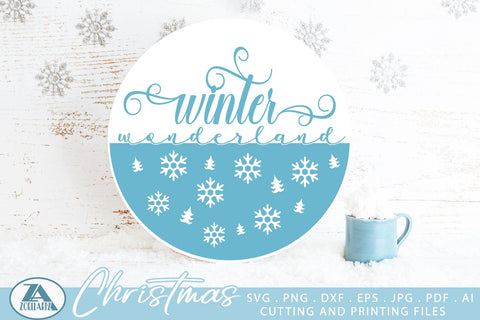 Snow Winter Round SVG Bundle Christmas Sign Making Bundle SVG zoellartz 