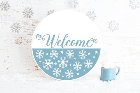 Snow Winter Round SVG Bundle Christmas Sign Making Bundle SVG zoellartz 