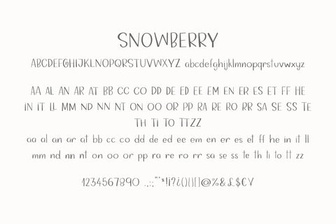 Snowberry Font Sunday Nomad 