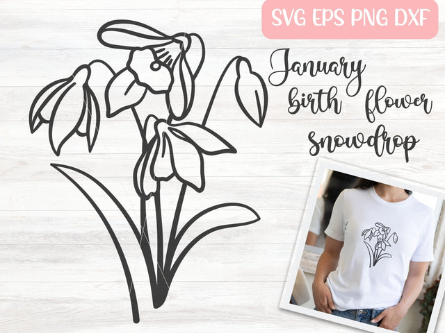 Snowdrop Flower Bouquet SVG Cut File for Cricut or Silhouette, January Birth Month Flower SVG, Floral SVG Digital Download Commercial Use SVG Apple Grove Designs 