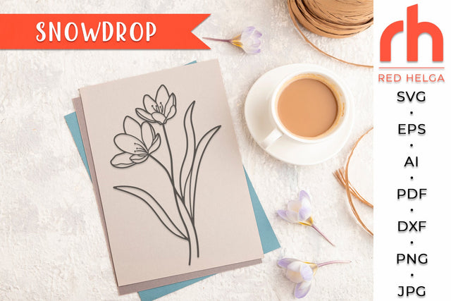 Snowdrop SVG - Capricorn Flower Cut File SVG RedHelgaArt 