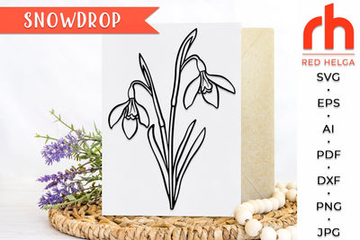 Snowdrop SVG - Capricorn Flower Cut File SVG RedHelgaArt 