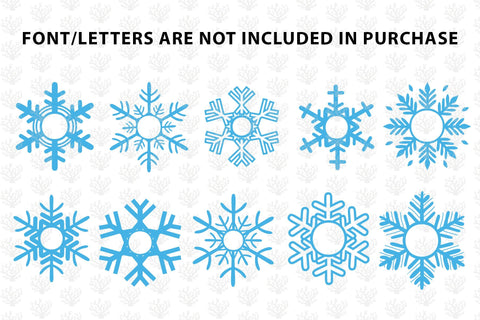 Snowfall Monogram Frame Bundle – Christmas SVG EPS DXF PNG Cutting Files SVG CoralCutsSVG