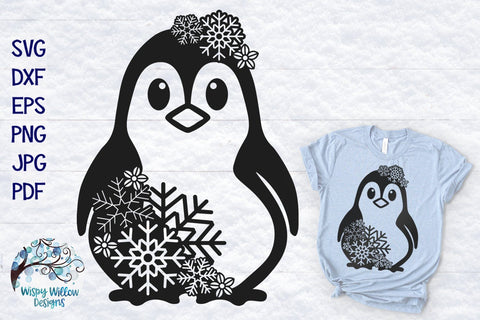 Snowflake Animals SVG Bundle | Penguin, Cardinal, Bear, Snowman SVGs SVG Wispy Willow Designs 