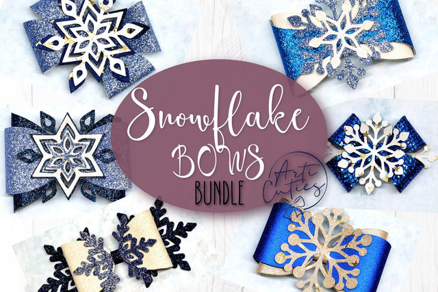 Snowflake bow bundle SVG ArtiCuties 