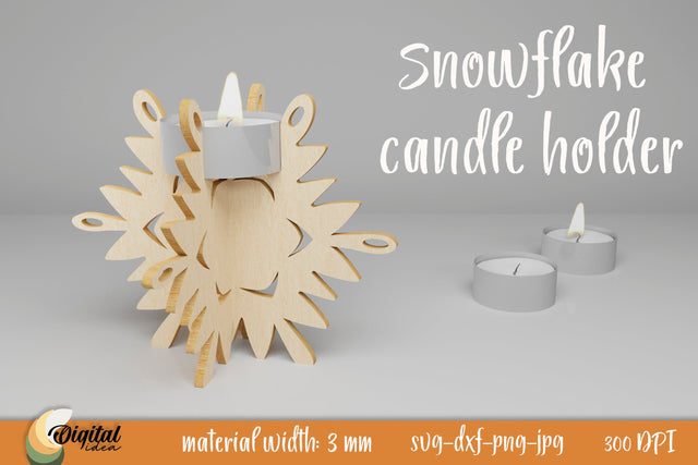 Snowflake Candle Holder. 3D Design SVG SVG Evgenyia Guschina 