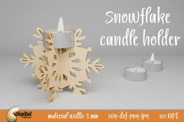 Snowflake Candle Holder. 3D Design SVG SVG Evgenyia Guschina 