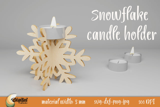 Snowflake Candle Holder. 3D Design SVG SVG Evgenyia Guschina 