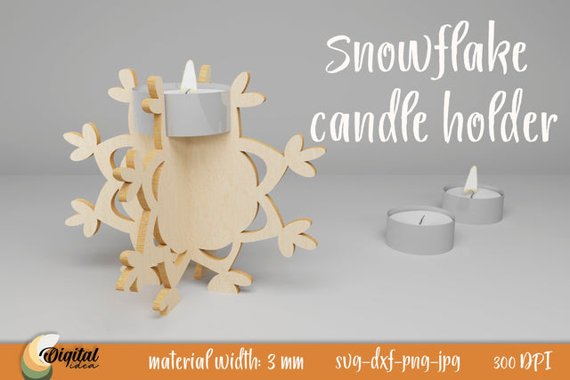 Snowflake Candle Holder. 3D Design SVG SVG Evgenyia Guschina 