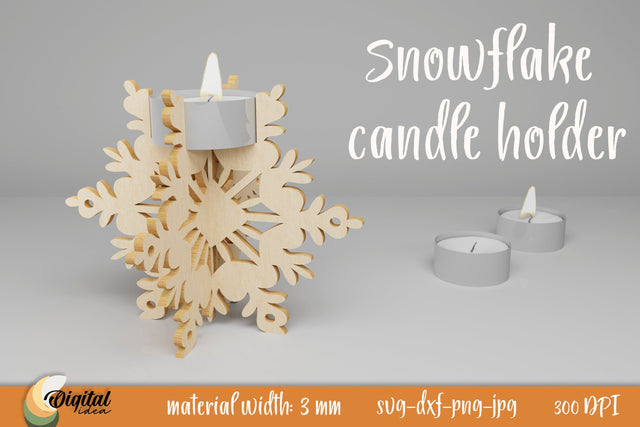 Snowflake Candle Holder. 3D Design SVG SVG Evgenyia Guschina 