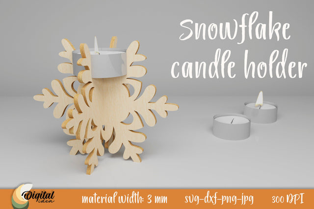 Snowflake Candle Holder. 3D Design SVG SVG Evgenyia Guschina 