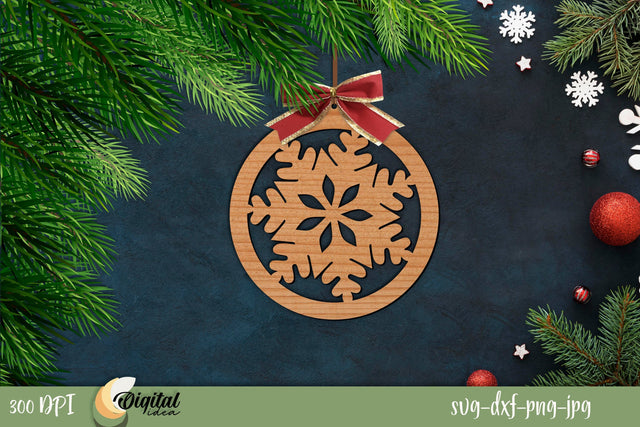 Snowflake | Christmas ball | Merry Christmas ball cutting design SVG Evgenyia Guschina 