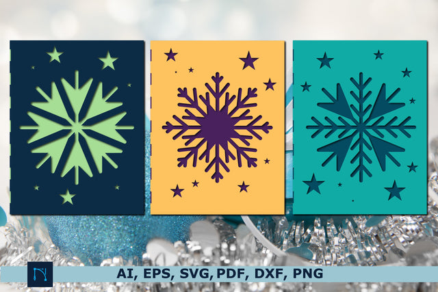 snowflake Christmas gift card SVG bundle SVG MD JOYNAL ABDIN 