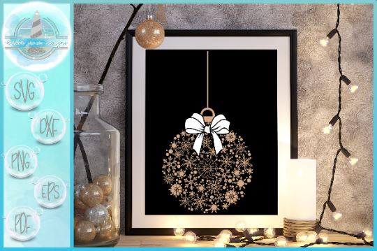 Snowflake Christmas Ornament SVG | Ornament Mandala SVG Harbor Grace Designs 