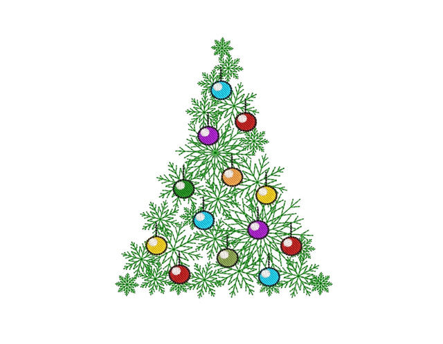 Snowflake Christmas Tree Embroidery Design, 4 sizes, Instant Download Embroidery/Applique DESIGNS Nino Nadaraia 