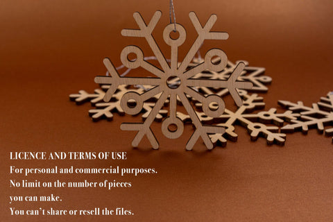 Snowflake Christmas Tree Ornaments Digital Vector File for Laser Cutter. SVG MaramadeLaser 