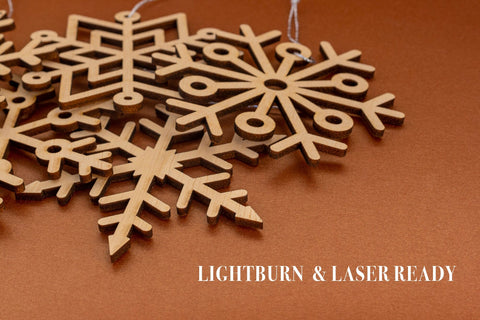 Snowflake Christmas Tree Ornaments Digital Vector File for Laser Cutter. SVG MaramadeLaser 