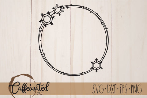 Snowflake Circle Frame SVG SVG Caffeinated SVGs 