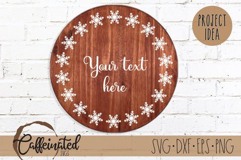 Snowflake Circle SVG SVG Caffeinated SVGs 