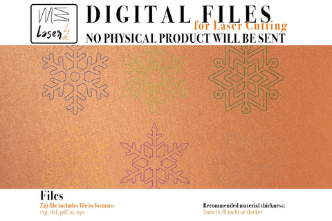 Snowflake Coasters Digital Vector File for Laser Cutter - Christmas Coasters. SVG MaramadeLaser 