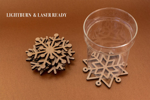 Snowflake Coasters Digital Vector File for Laser Cutter - Christmas Coasters. SVG MaramadeLaser 