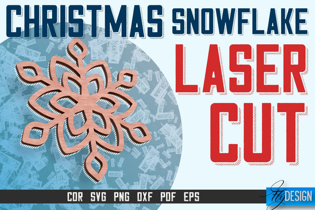 Snowflake Coasters Laser Cut SVG | Christmas Laser Cut SVG Design | CNC Files SVG Fly Design 