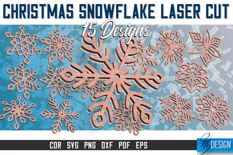 Snowflake Coasters Laser Cut SVG | Christmas Laser Cut SVG Design | CNC Files SVG Fly Design 